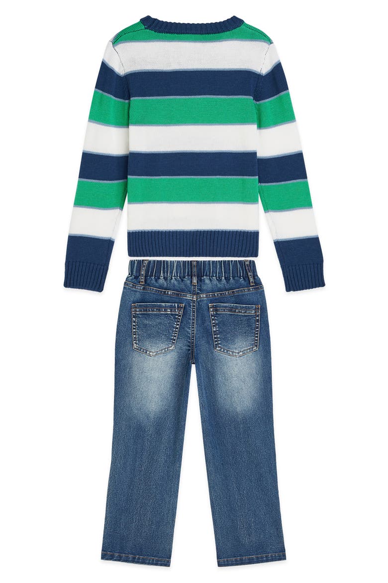 Kids' Stripe Sweater & Jeans Set, Alternate, color, DARK BLUE