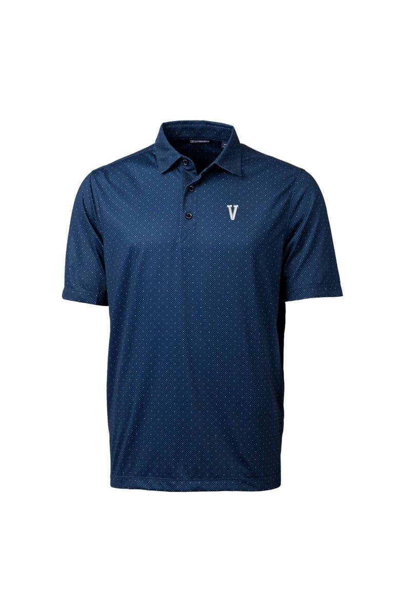 Cutter & Buck Men's Cutter & Buck Navy Villanova Wildcats Primary Team Logo Pike Double Dot Print Stretch Polo, Alternate, color,