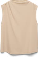 MANGO Draped Neck Sleeveless T-Shirt