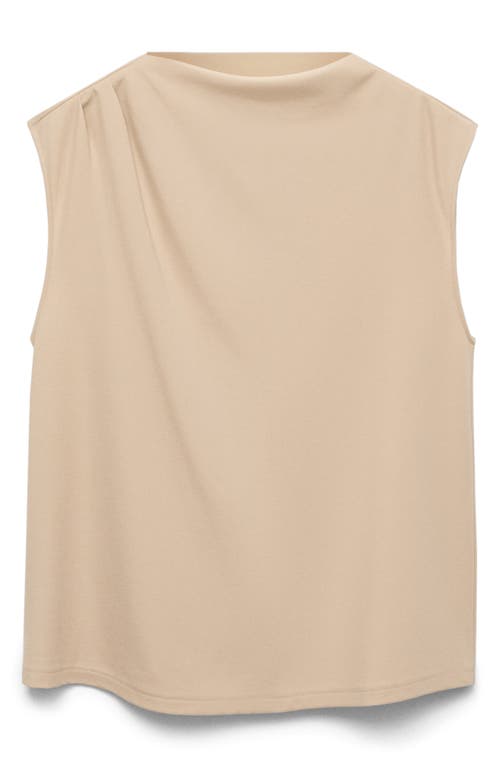 Mango Candela Extended Shoulder Funnel Neck Top In Neutral