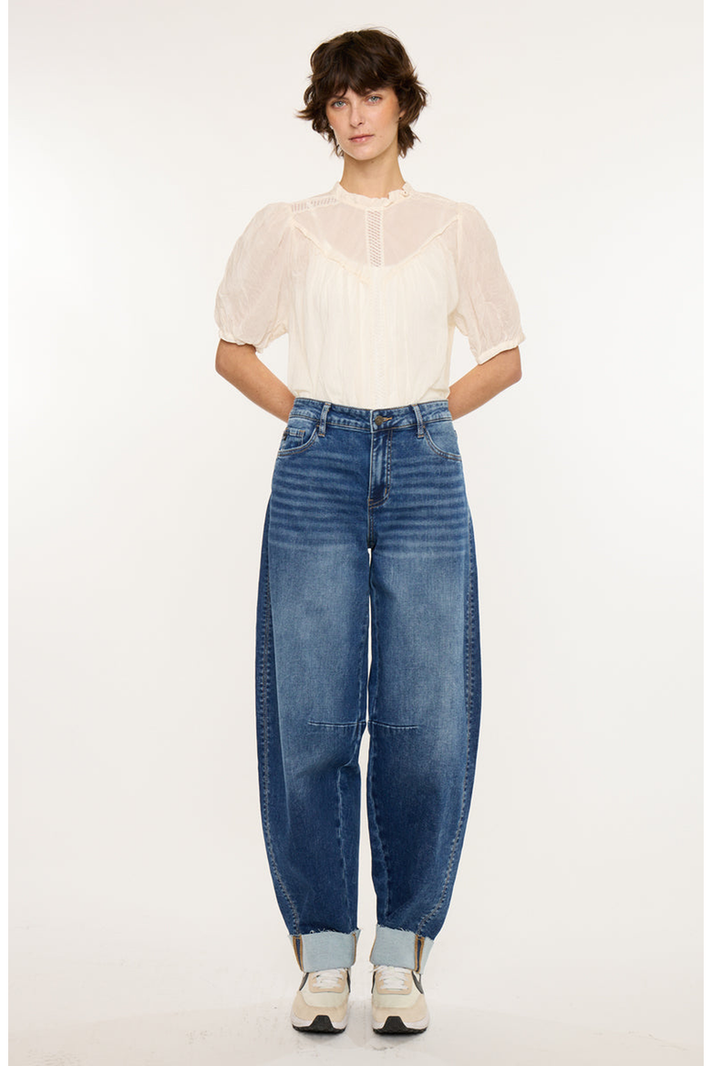 Maeby Knit Low Slung Horseshoe Jeans, Main, color, Medium Light