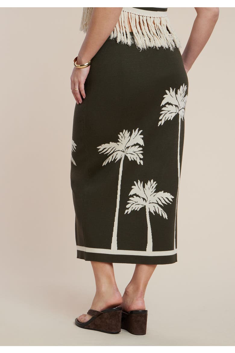 Intarsia Column Skirt, Alternate, color, TRIO PALM OLIVE