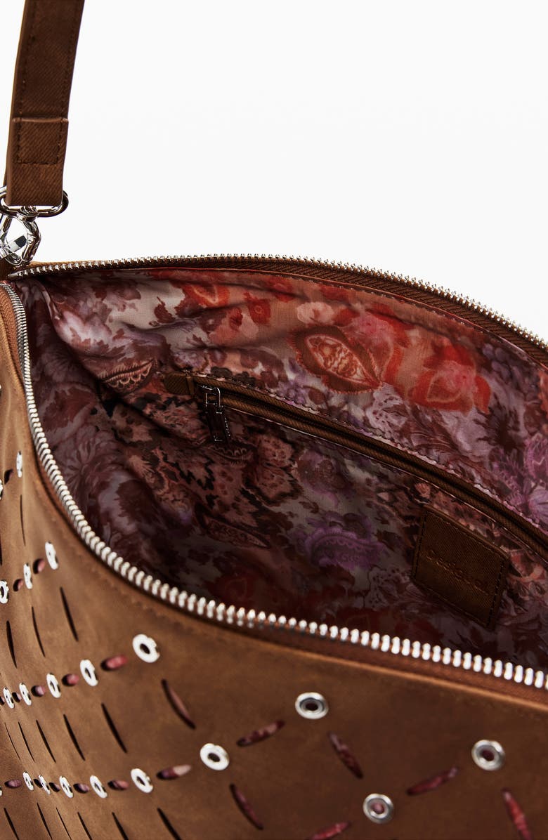 Desigual Faux Leather Shoulder Bag, Alternate, color, Camel