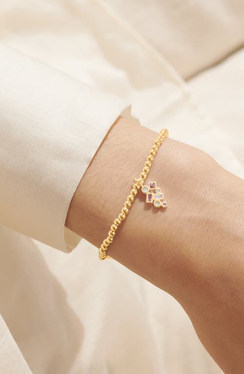 A Littles & Co. A Littles & Co A Little 'happiest Of Birthdays' Bracelet In Gold-tone Plating In Gold