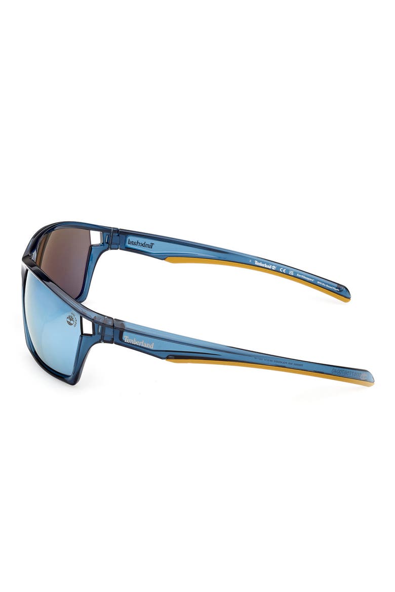 66mm Sunglasses, Alternate, color, SHINY BLUE / SMOKE POLARIZED