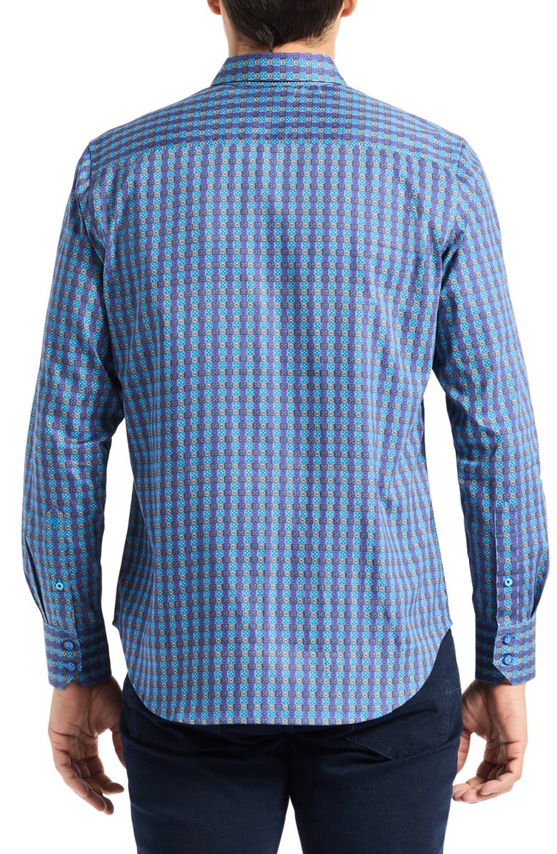 Robert Graham Ostin Cotton Button-Up Shirt, Alternate, color, Berry
