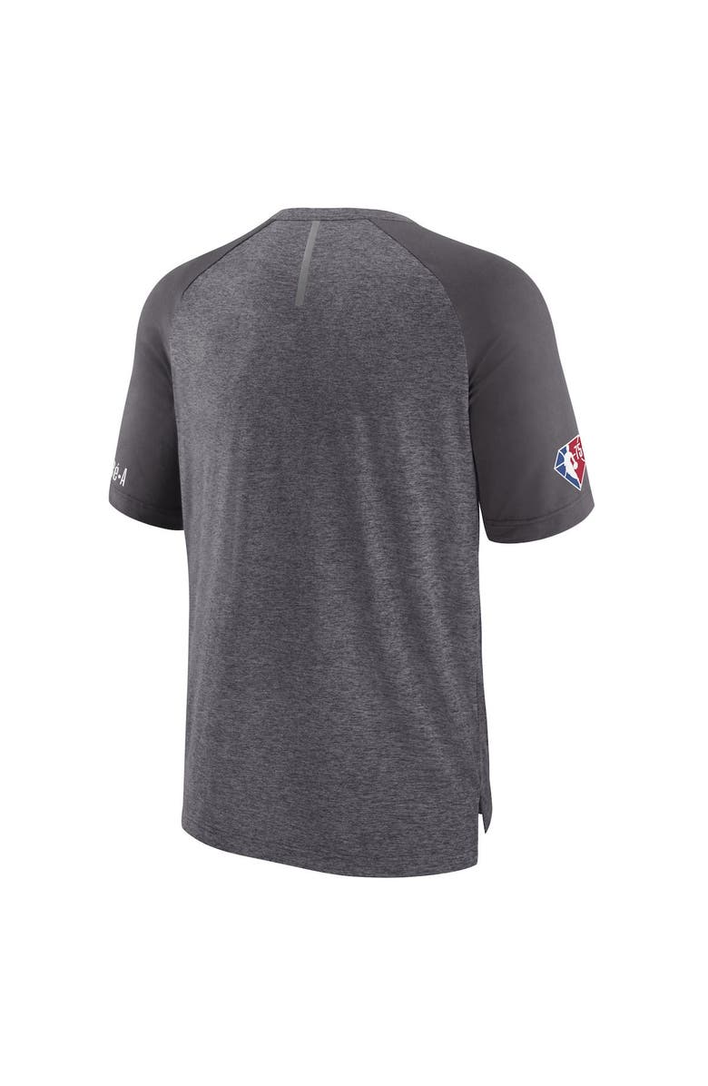 FANATICS Men's Fanatics Branded Heathered Gray Charlotte Hornets 2022 Noches Ene-Be-A Core Shooting Raglan T-Shirt, Alternate, color, 