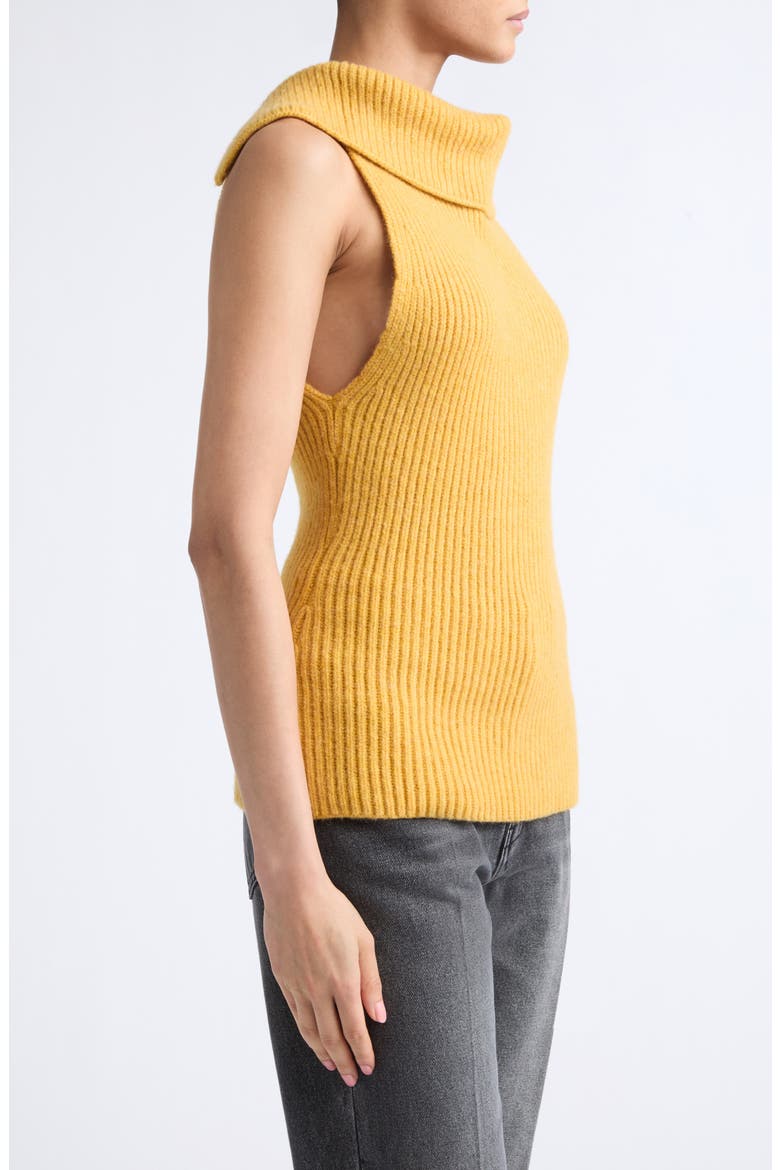 Isla Wool Ribbed Turtleneck Tank, Alternate, color, SUNGOLD