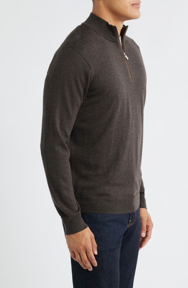 Peter Millar Autumn Crest Merino Wool Blend Quarter Zip Sweater, Alternate, color, French Press