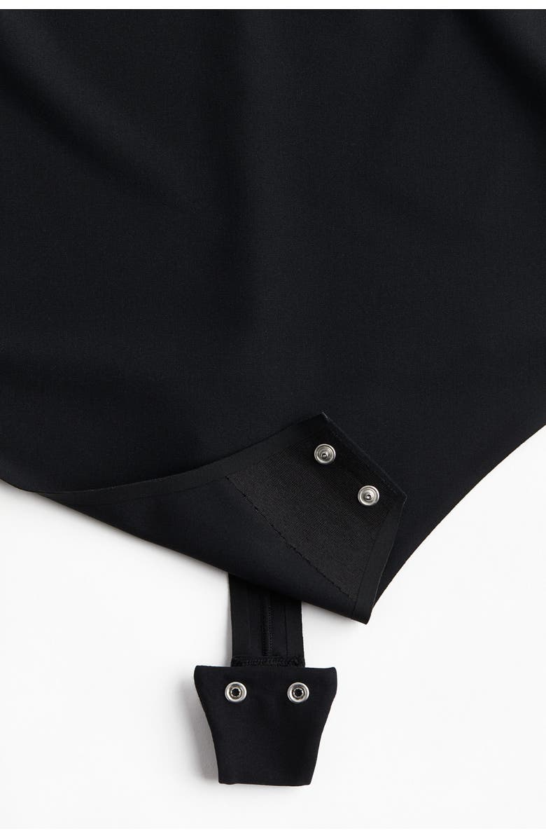 H&M Light Shape Microfibre Thong Body, Alternate, color, Black