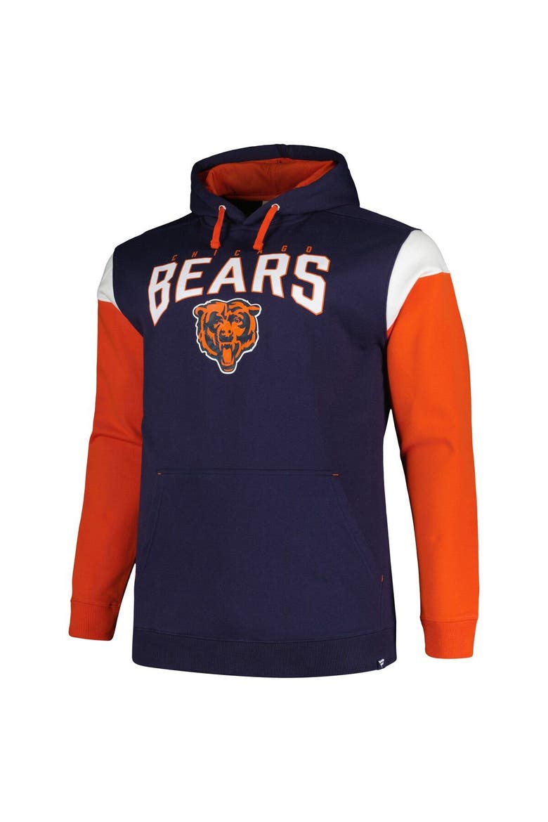 Men's Profile Navy Chicago Bears Big & Tall Trench Battle Pullover Hoodie, Alternate, color, Navy