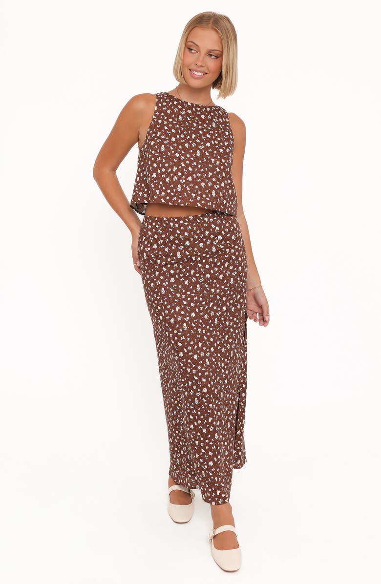Petal & Pup Madison Floral Maxi Skirt, Alternate, color, Brown Floral