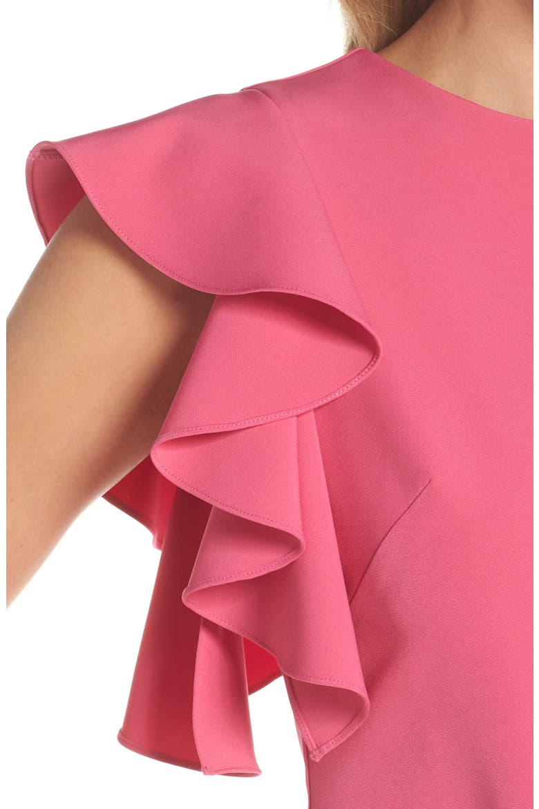 Sleeveless One-Ruffle Dress, Alternate, color, FUCHSIA