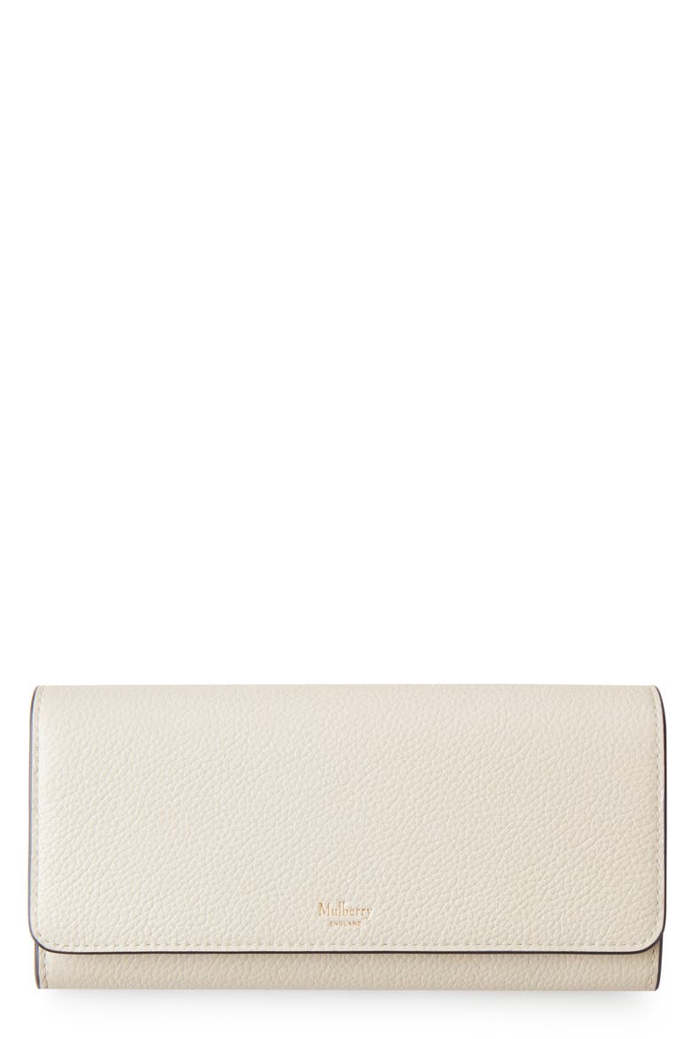 Leather Continental Wallet, Main, color, CHALK