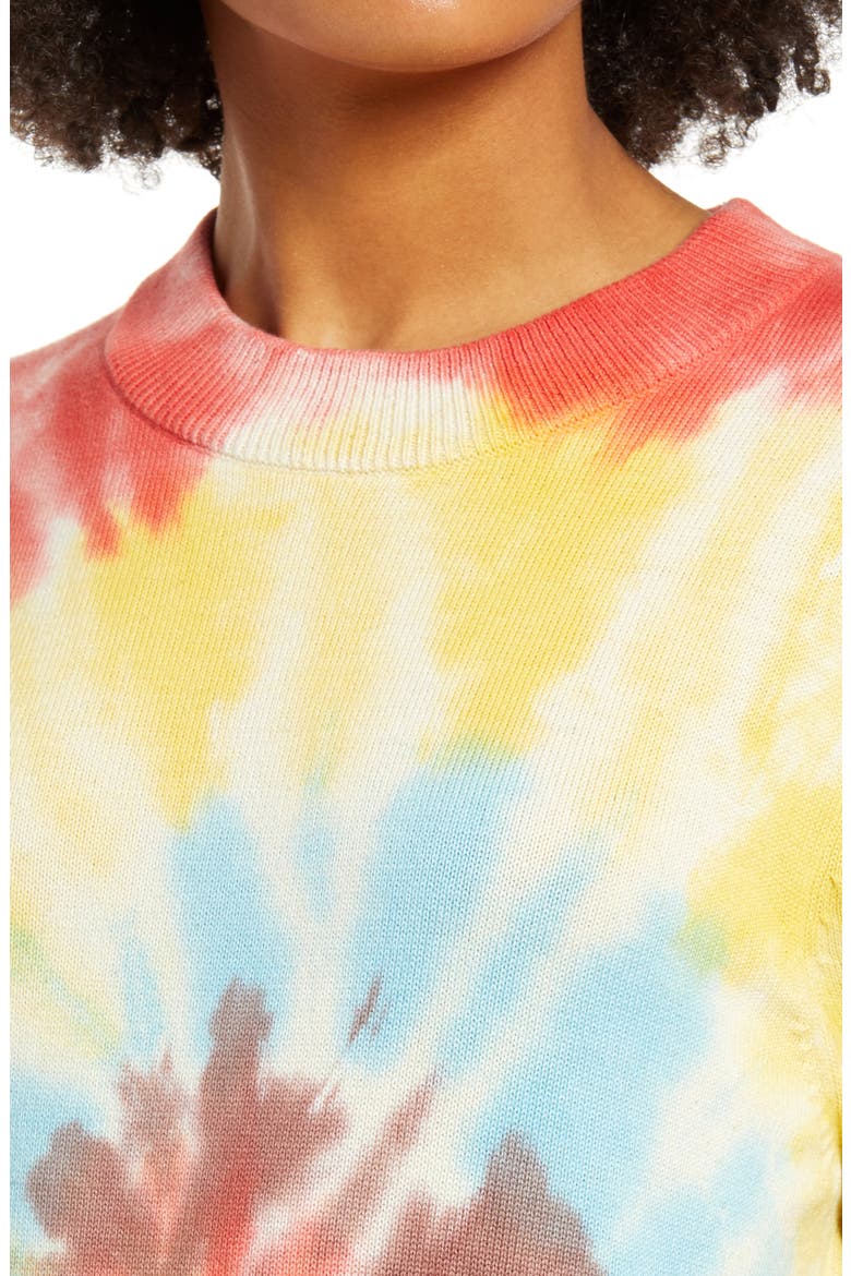 by BP. Gender Inclusive Tie Dye Crewneck Sweater, Alternate, color, RED MULTI TIE DYE