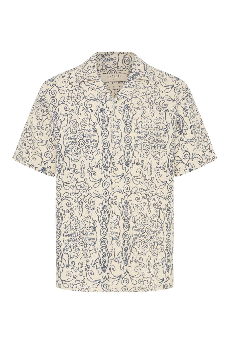 Utkolt Floral Camp Shirt, Alternate, color, OATMEAL