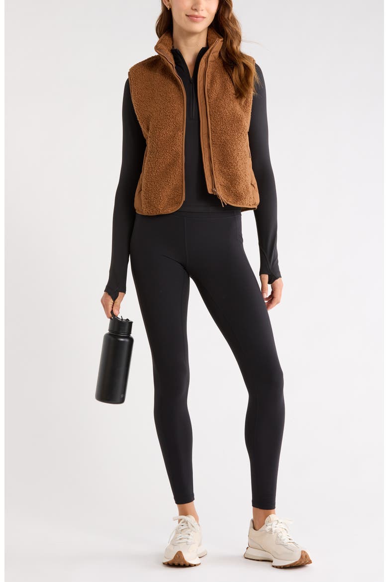 Summit Faux Shearling Hybrid Vest, Alternate, color, BROWN TOFFEE