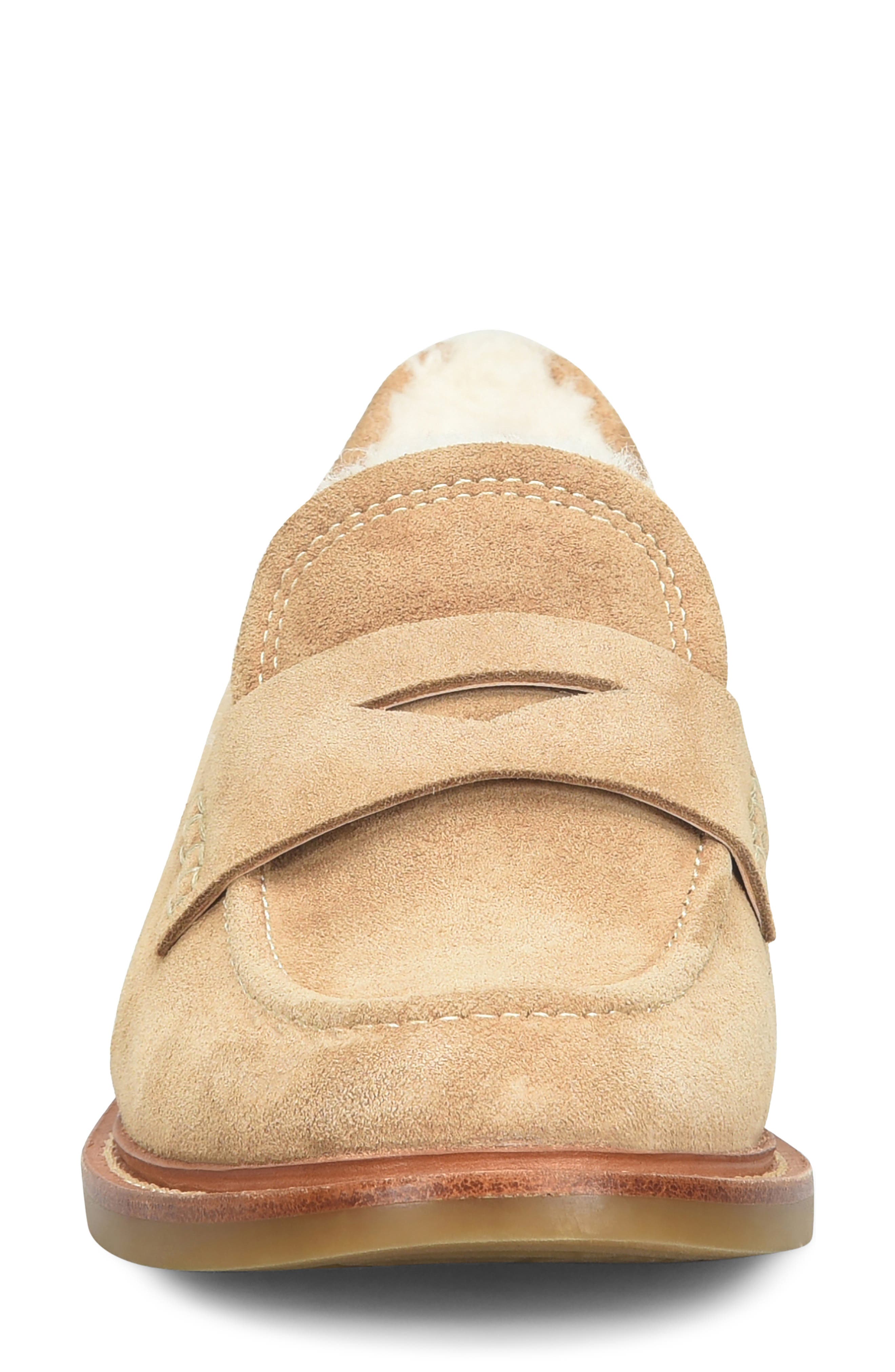 Mara II Genuine Shearling Lined Loafer, Alternate, color, COGNAC