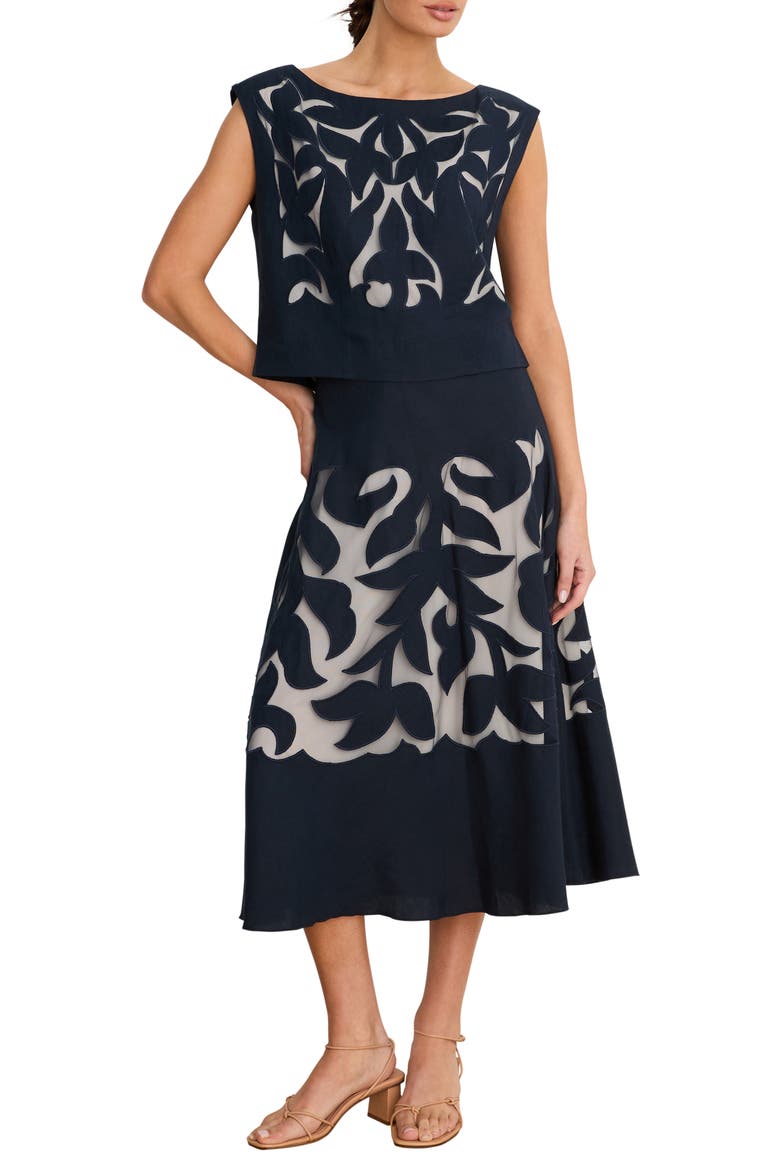 Antibes Mesh Cutout Top, Alternate, color, DARK INDIGO