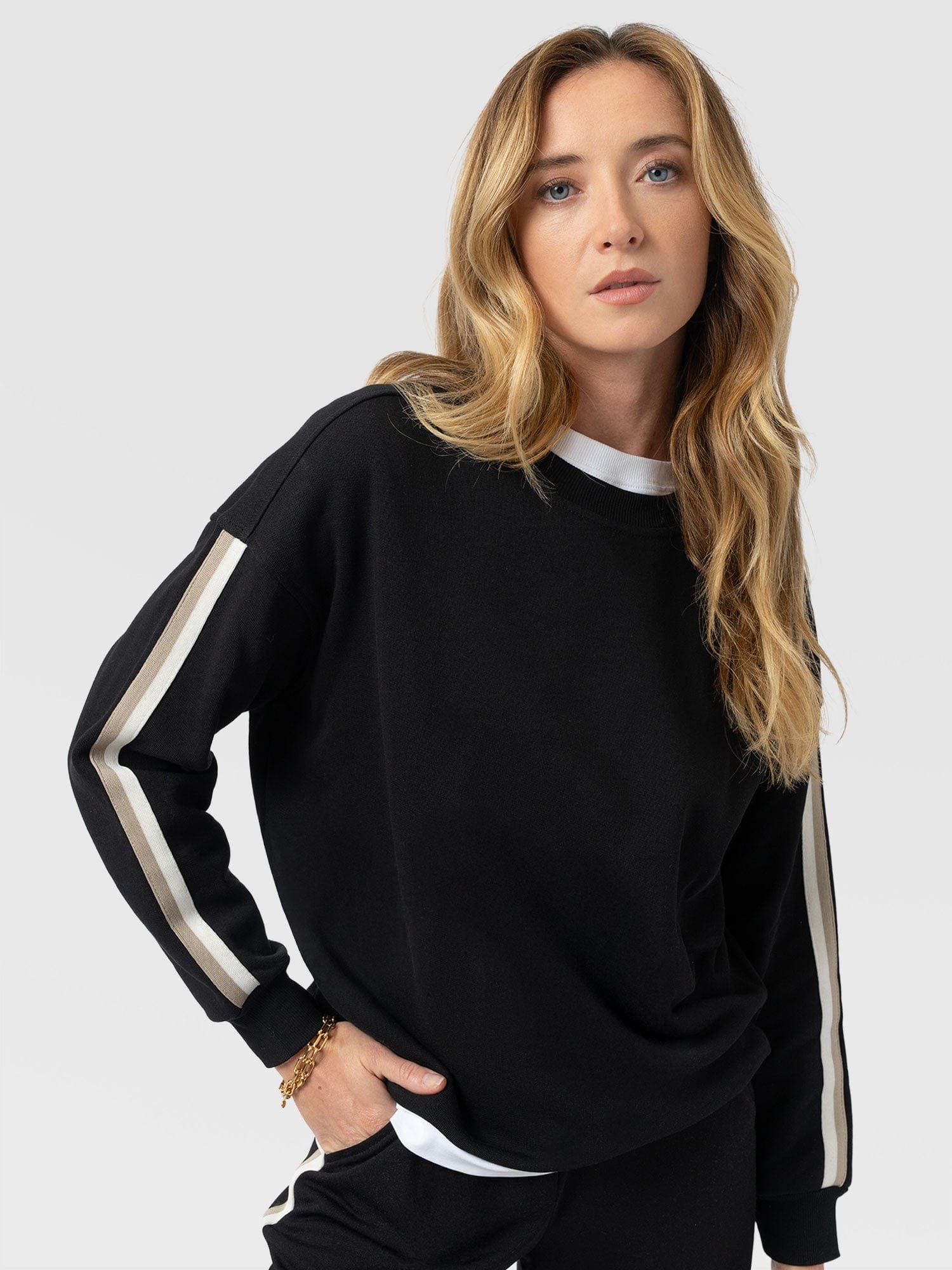 Black Cream/Beige Stripe