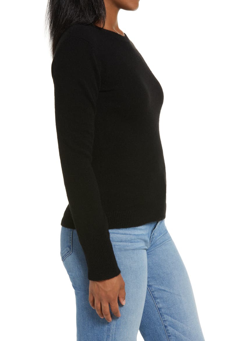NAADAM Crewneck Cashmere Sweater, Alternate, color, BLACK