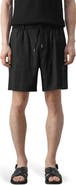 MANGO Flat Front Linen Blend Drawstring Bermuda Shorts