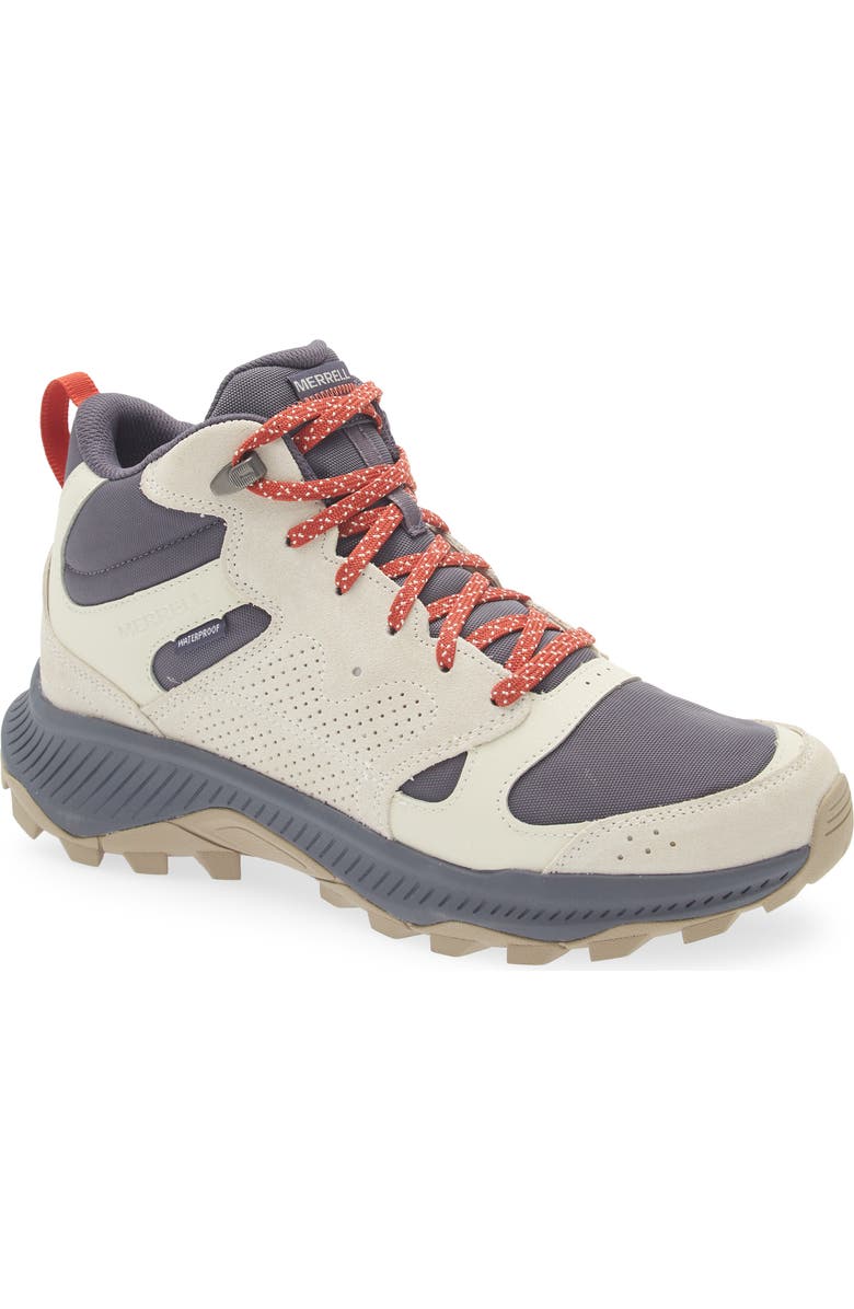 Merrell Tempo Sol Waterproof Mid Top Hiking Boot, Main, color, Stucco/ Comet