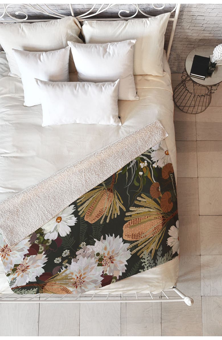 Deny Designs Iveta Abolina Juliette Moss Faux Shearling Fleece Throw Blanket, Alternate, color, Multi