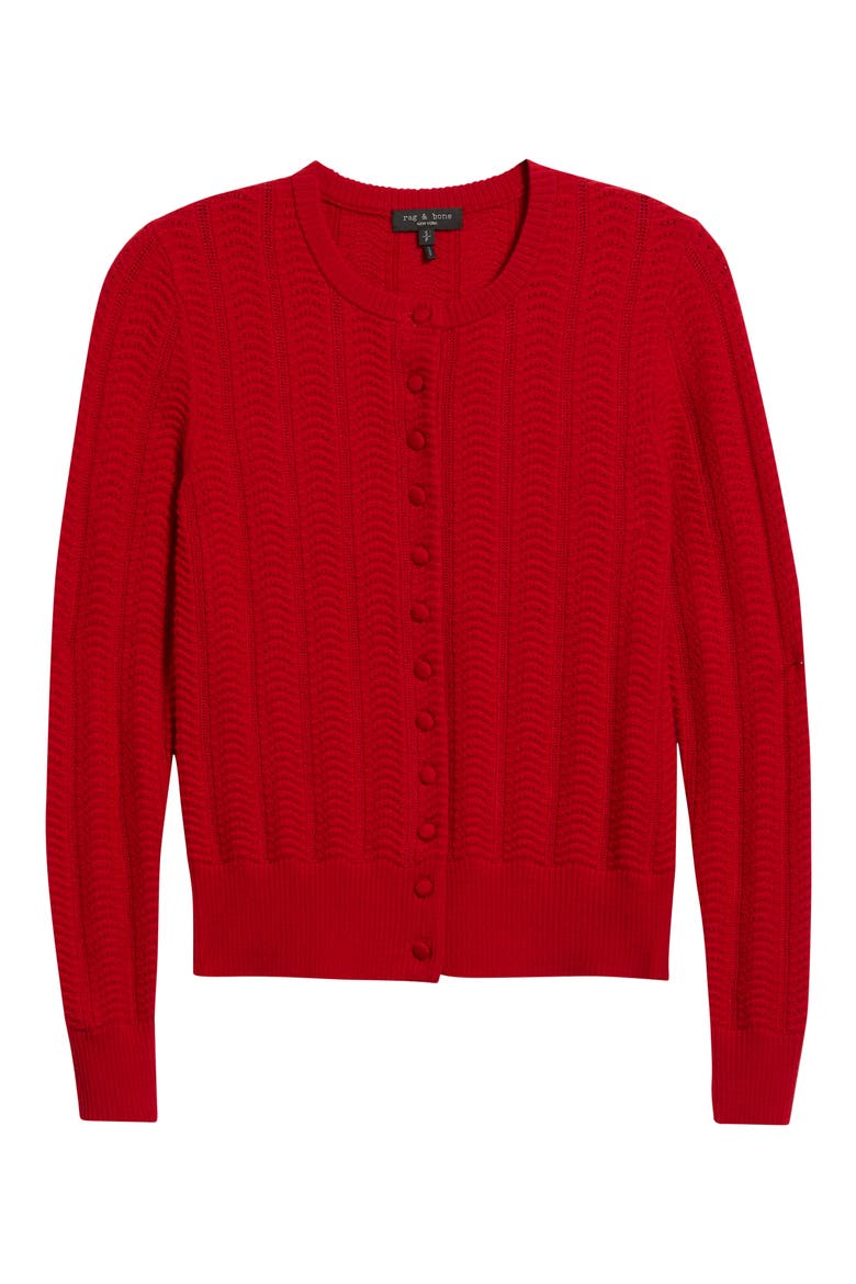 Francesca Wool Blend Cardigan, Alternate, color, RED