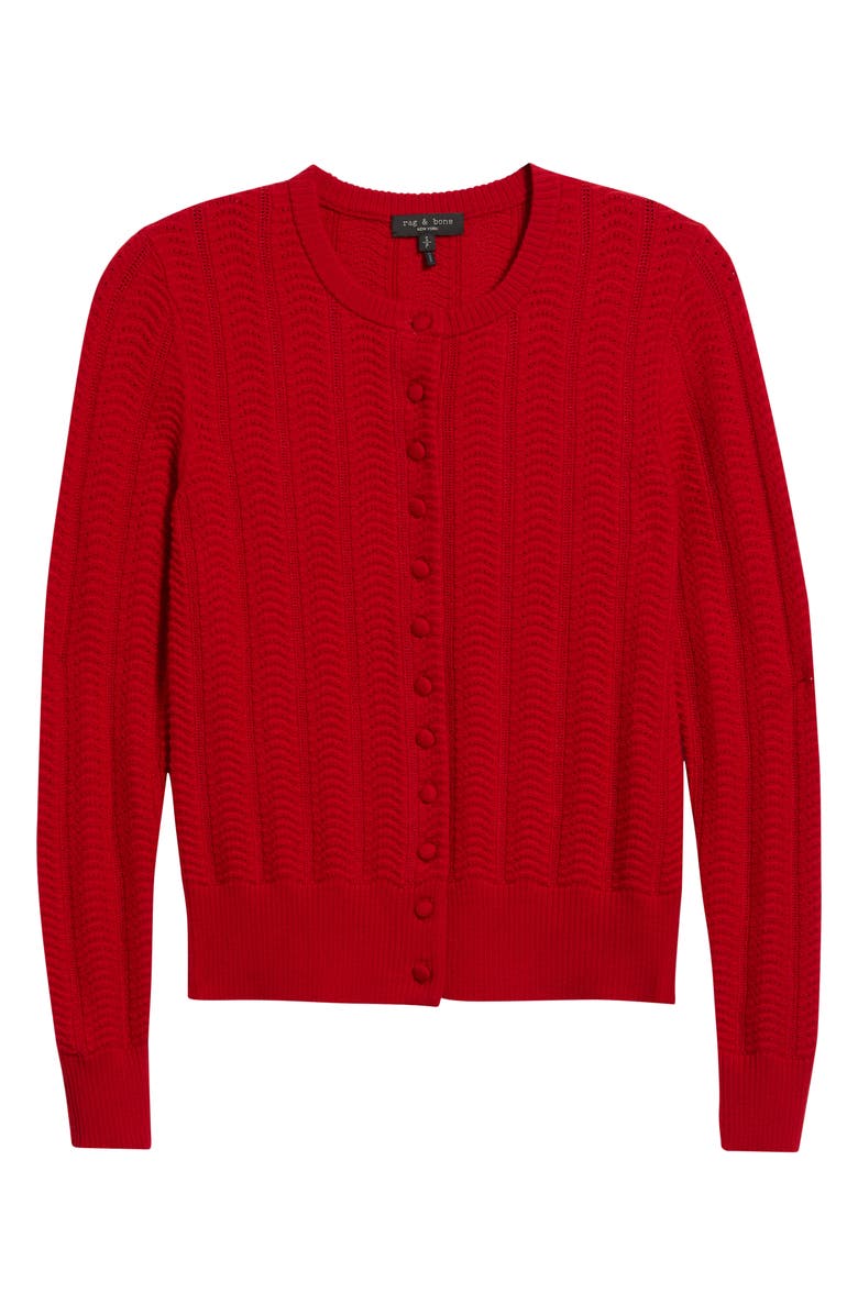 rag & bone Francesca Wool Blend Cardigan, Alternate, color, Red