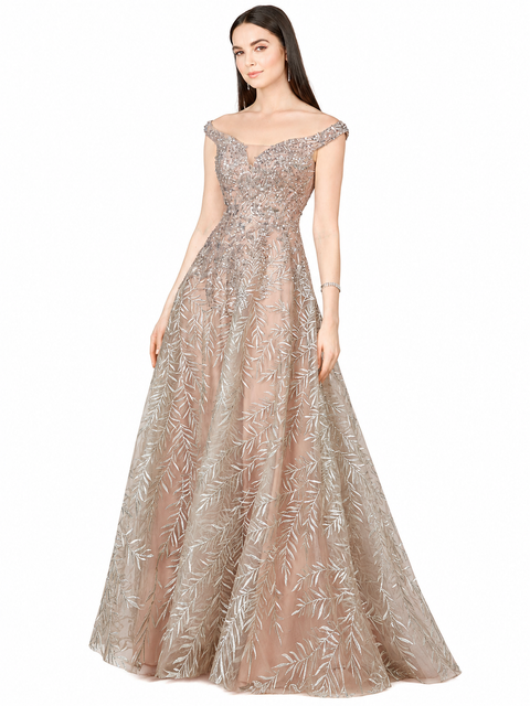 Elegant Off Shoulder Lace Ballgown