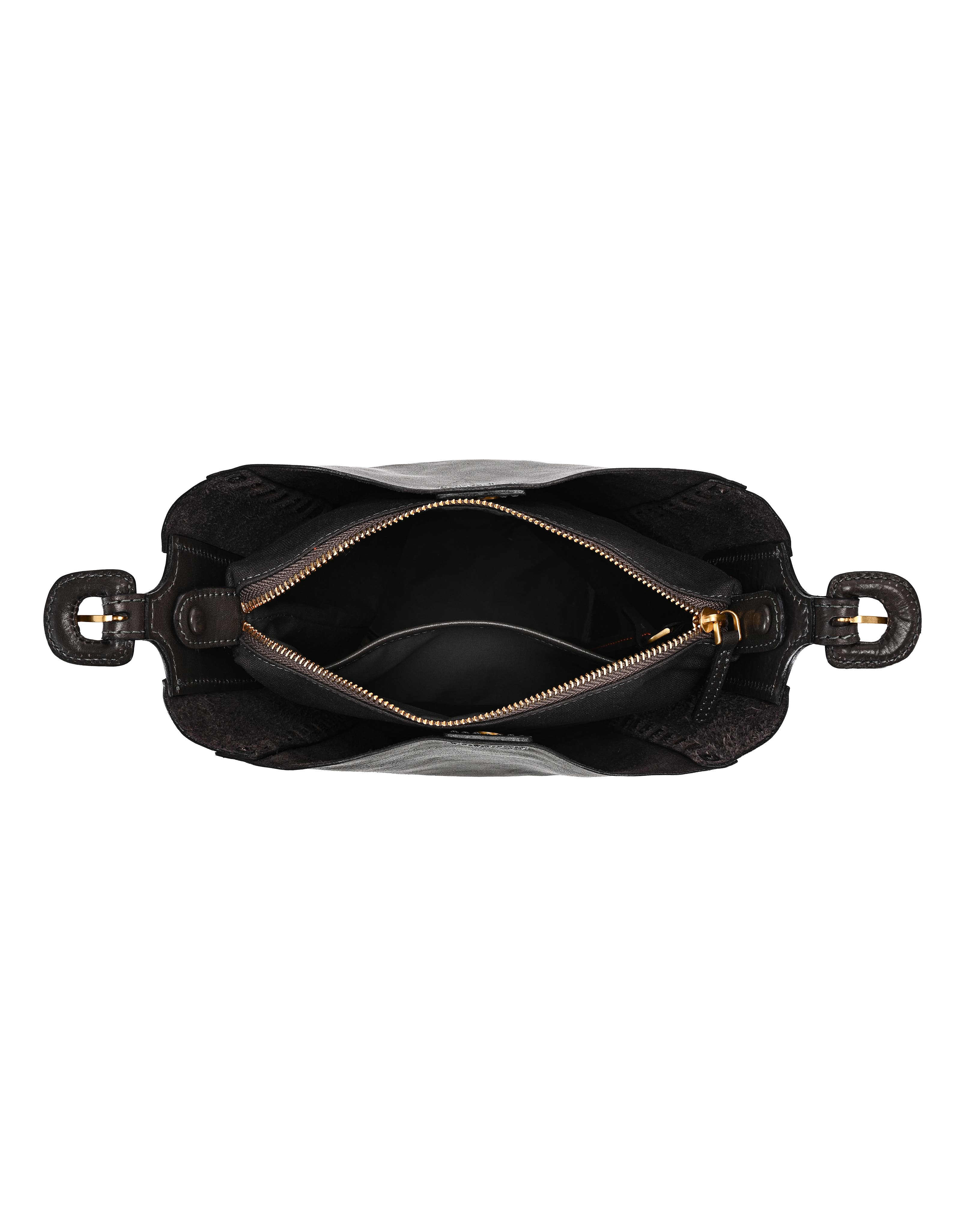 OLD TREND Juniper Genuine Leather Woven Barrel Crossbody Bag, Alternate, color, Slate