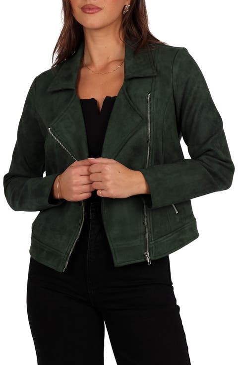 Women's Green Leather & Faux Leather Jackets | Nordstrom Women's Green Leather & Faux Leather Jackets | Nordstrom