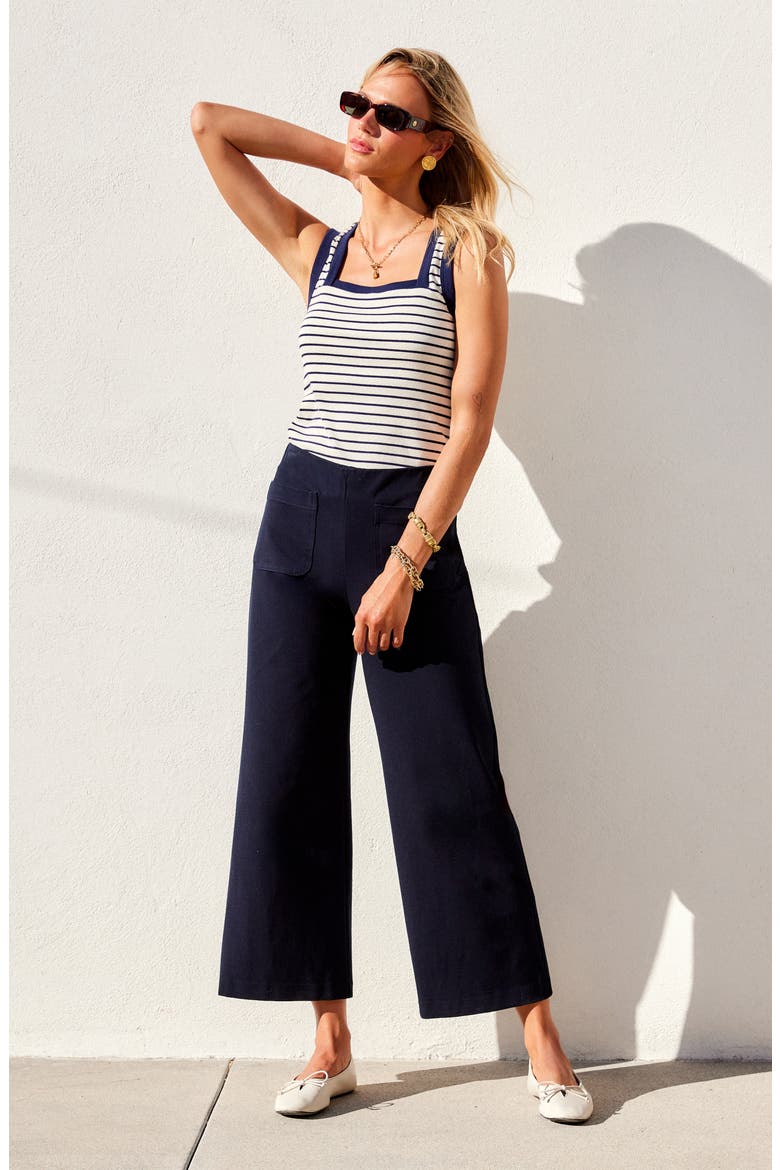 Mindy Stripe Tank, Alternate, color, CREAM/ NAVY