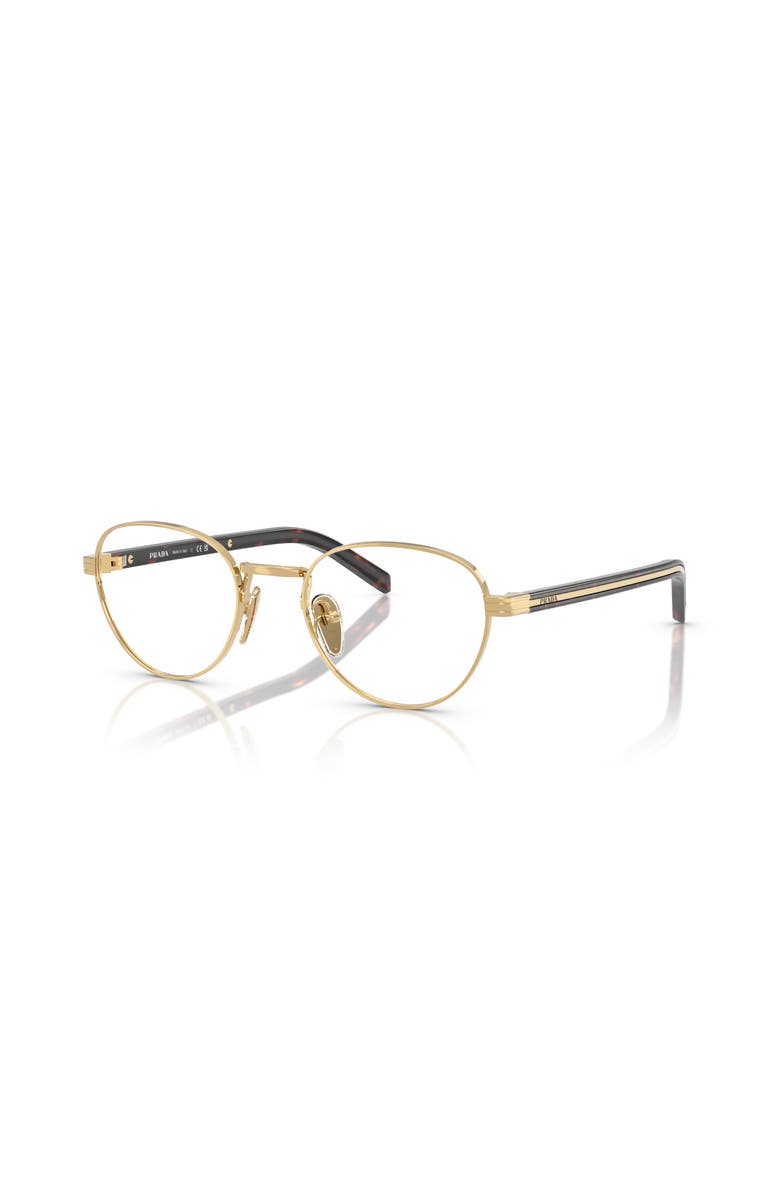Prada 51mm Round optical glasses, Main, color, Gold