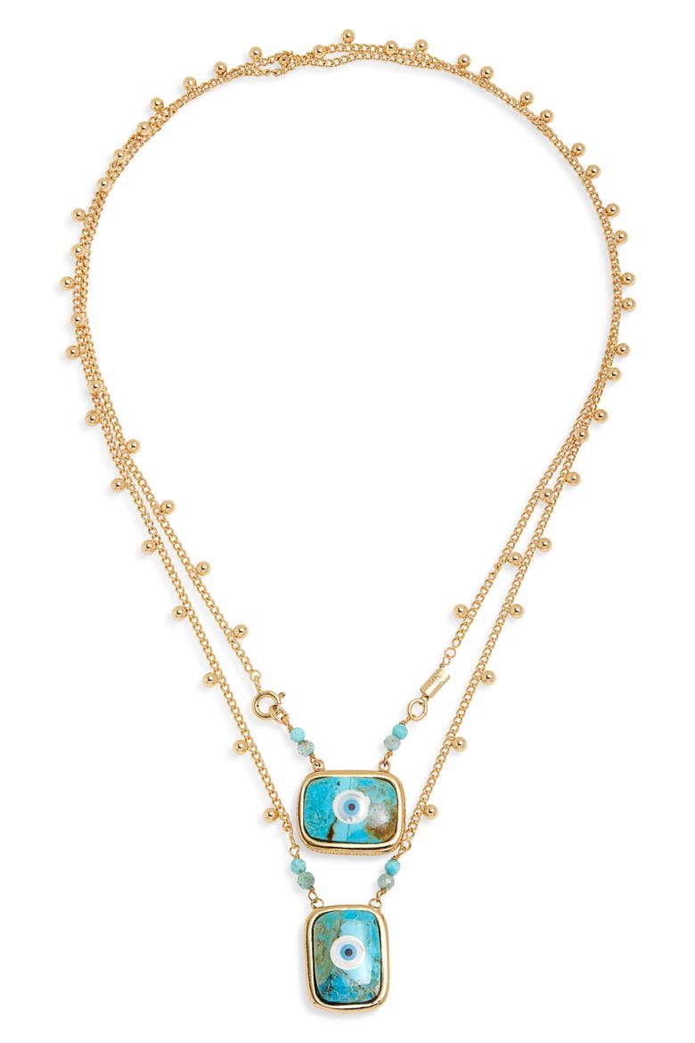 Scapulaire Layered Necklace, Main, color, BLUE