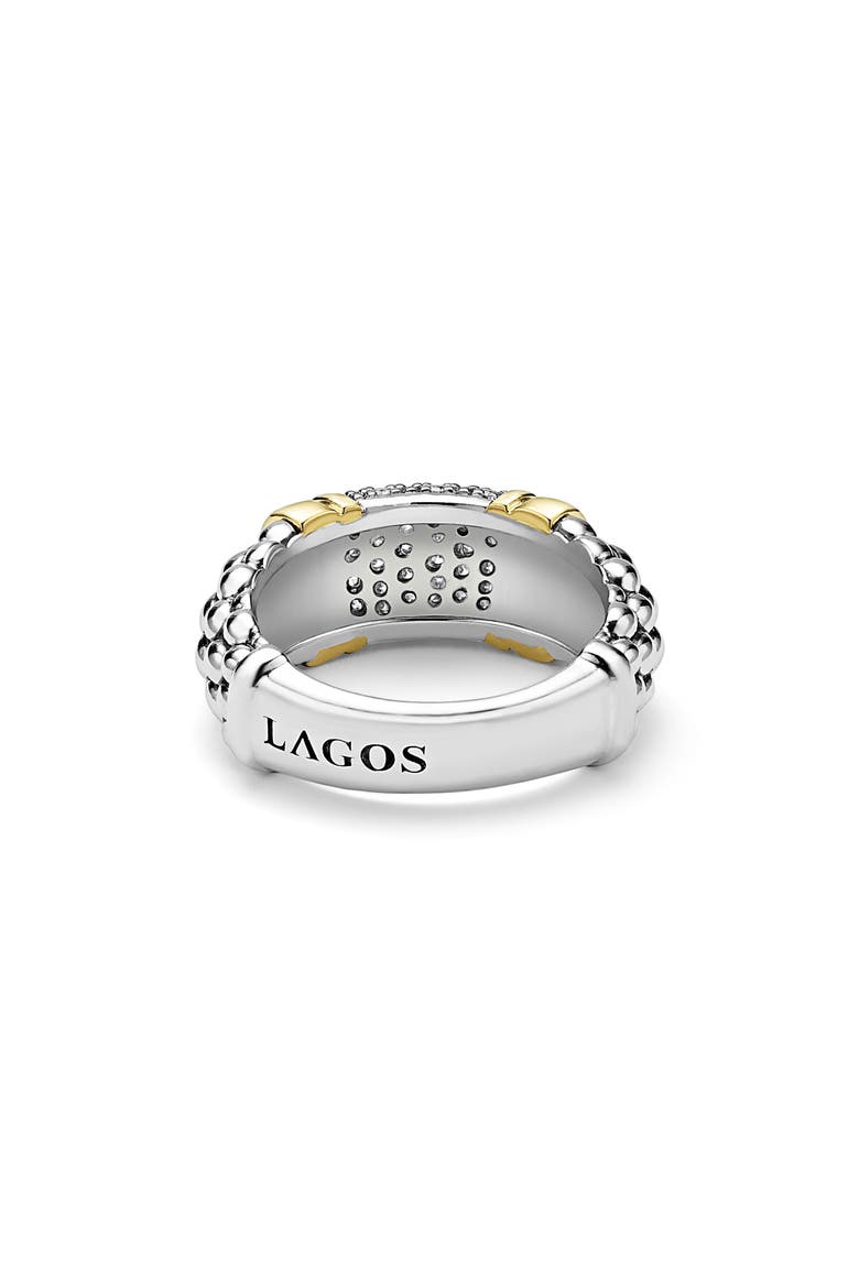 Signature Caviar Pavé Diamond Ring, 9mm, Alternate, color, TWO-TONE