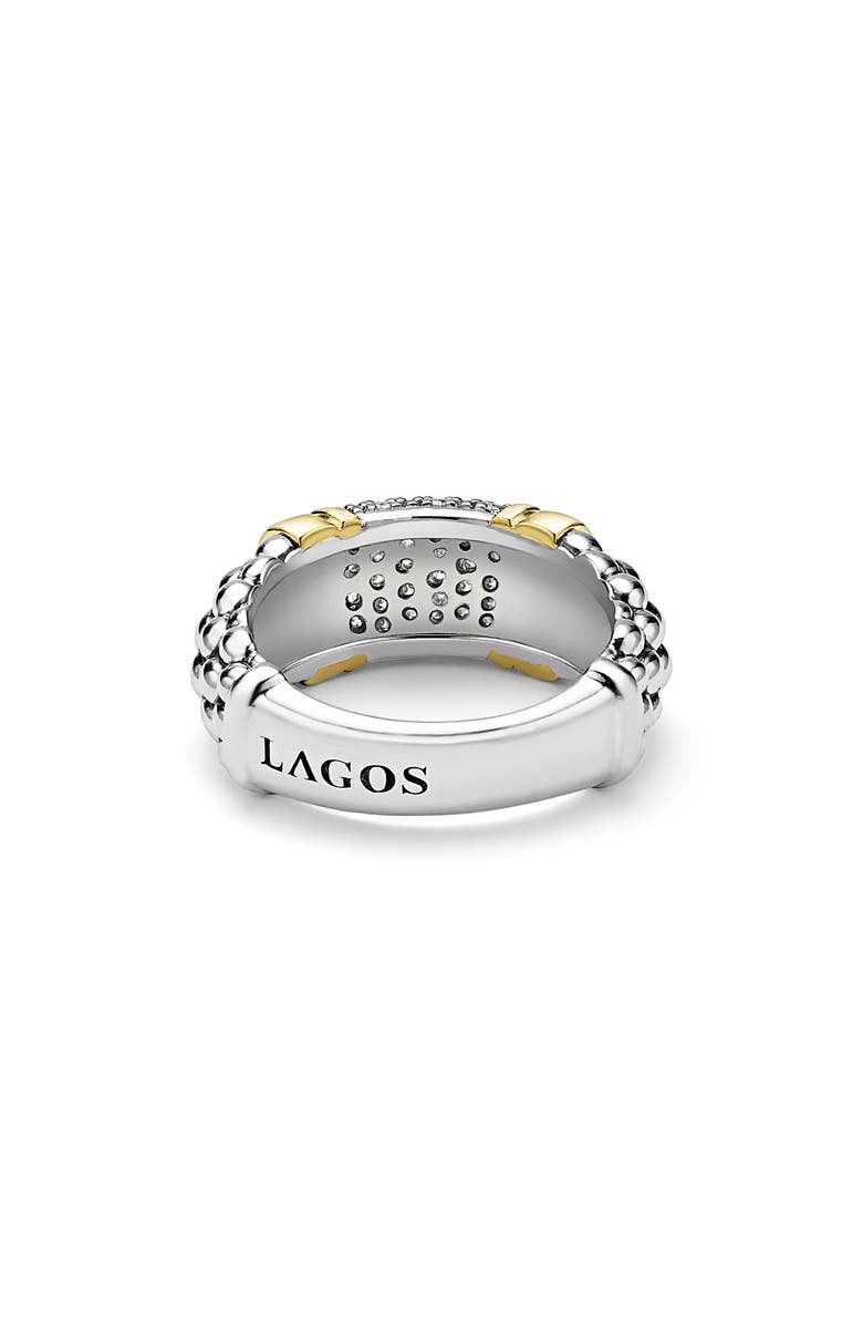 LAGOS Signature Caviar Pavé Diamond Ring, 9mm, Alternate, color, Two-Tone