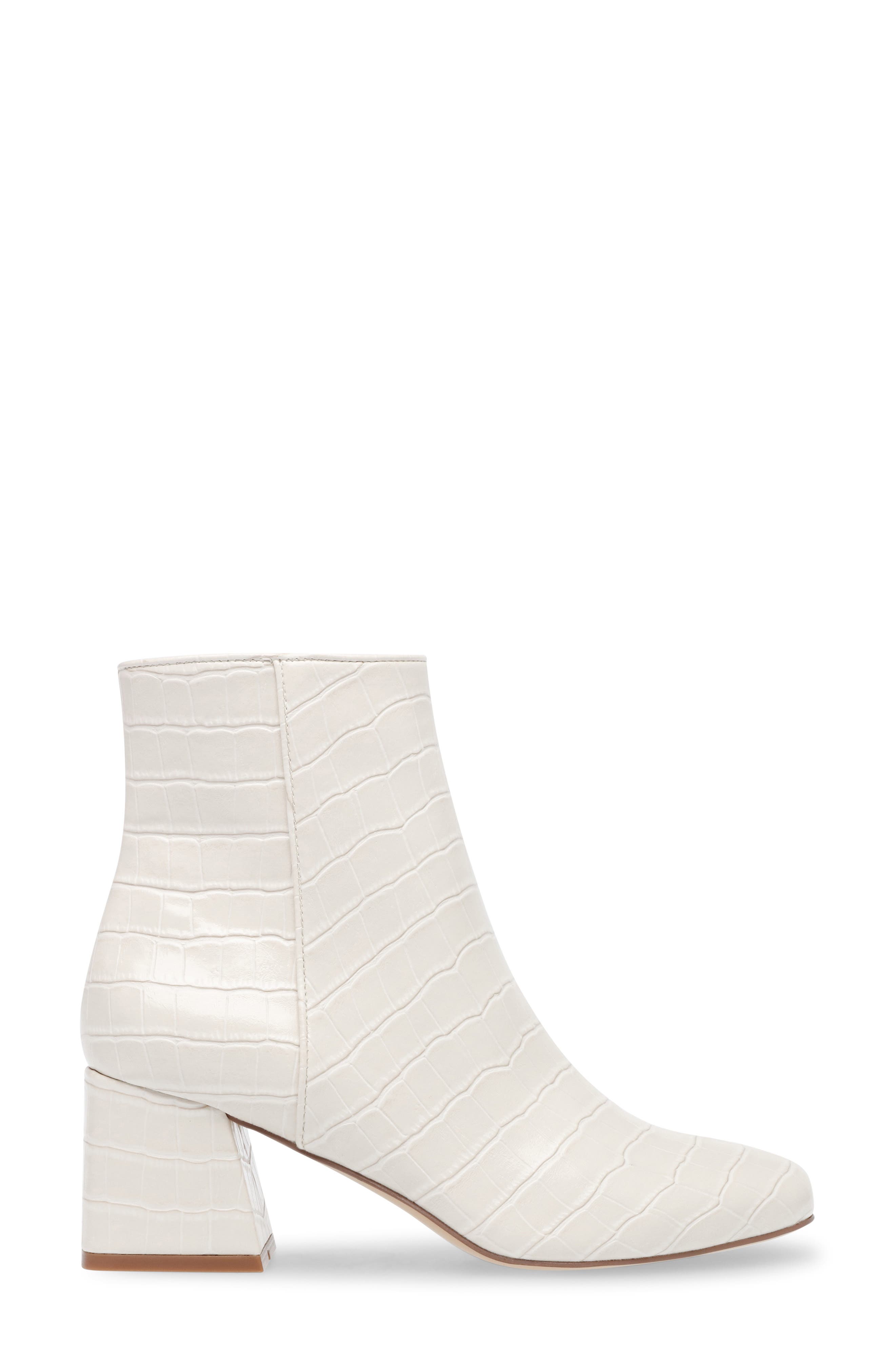 Darma Block Heel Bootie, Alternate, color, BONE CROCO PRINT