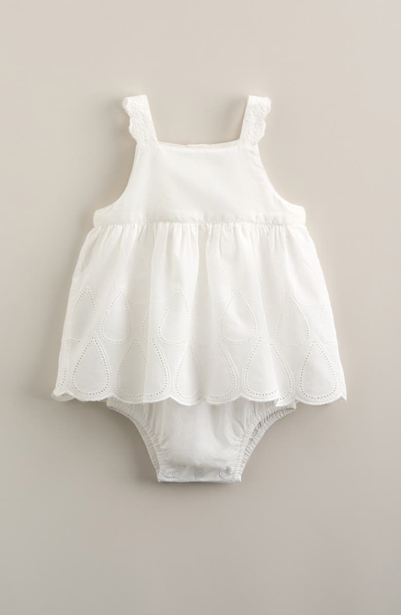 Nordstrom Scallop Skirted Bodysuit, Main, color, White