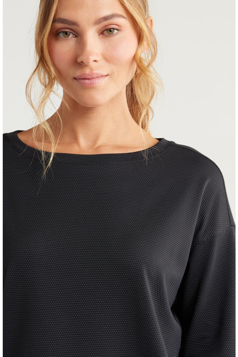 Textured Equilibrium Long Sleeve T-Shirt, Alternate, color, BLACK