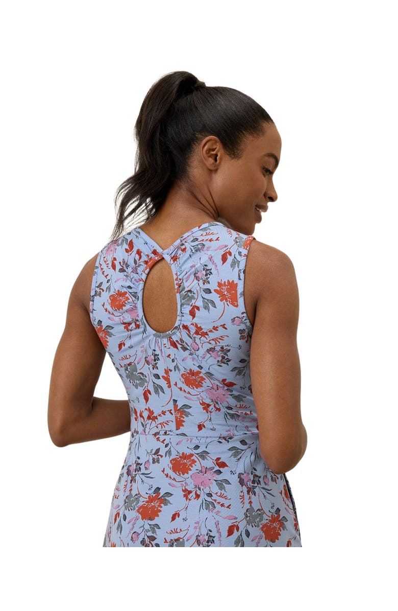 Pact Organic Cotton Fit & Flare Keyhole Back Dress, Alternate, color, Cornflower Blue