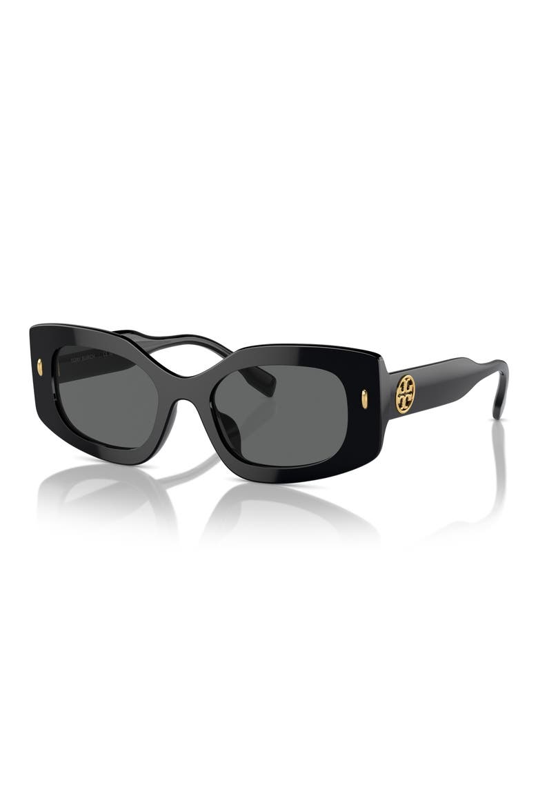50mm Irregular Sunglasses, Alternate, color, BLACK