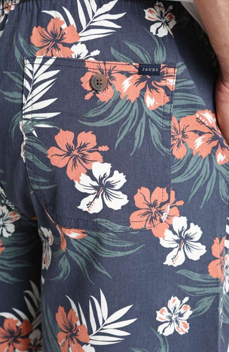 JACHS Floral Print Stretch Pull-On Shorts, Alternate, color, 