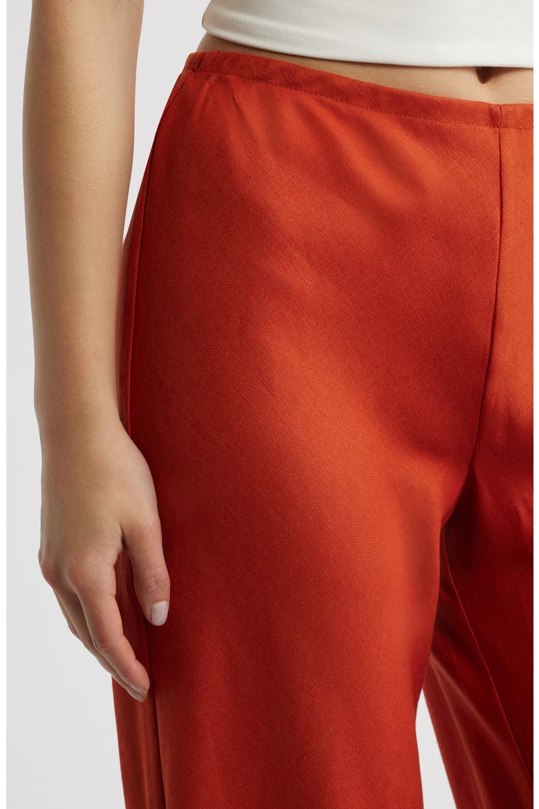 Gale High Waist Linen Pants, Alternate, color, CHILI MANGO