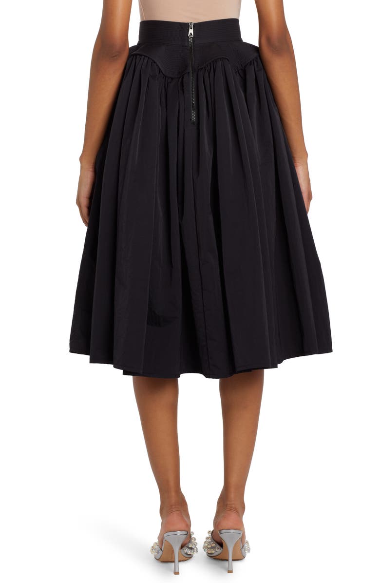 Bottega Veneta Peplum Gathered Nylon Skirt, Alternate, color, 