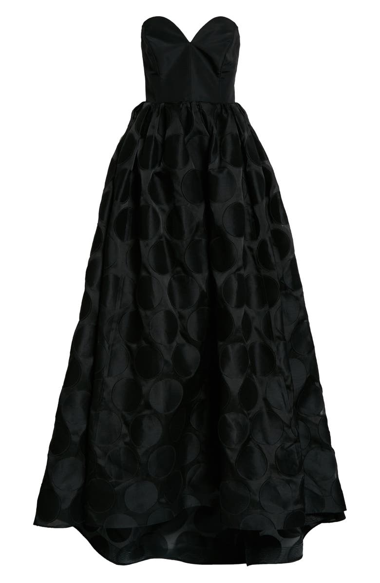 Carolina Herrera Fil Coupé Polka Dot Strapless Ballgown, Alternate, color,