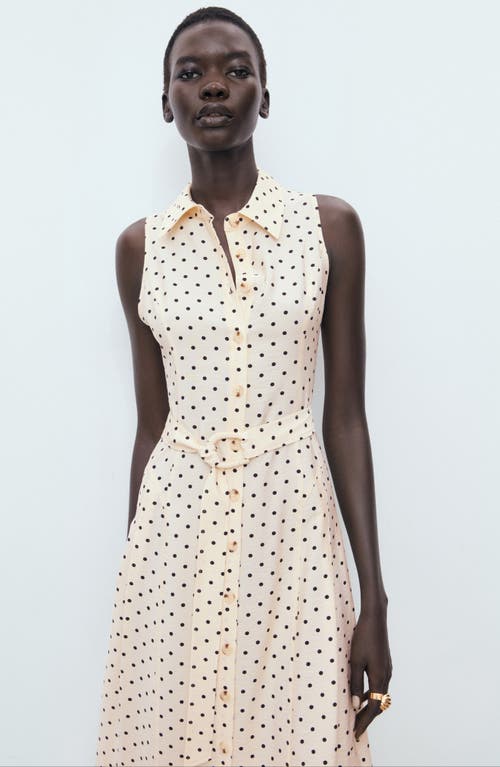 Mango Polka Dot Shirtdress In White