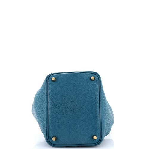 Pre-owned Hermes Hermes Picotin Lock Bag Clemence Pm In Blue