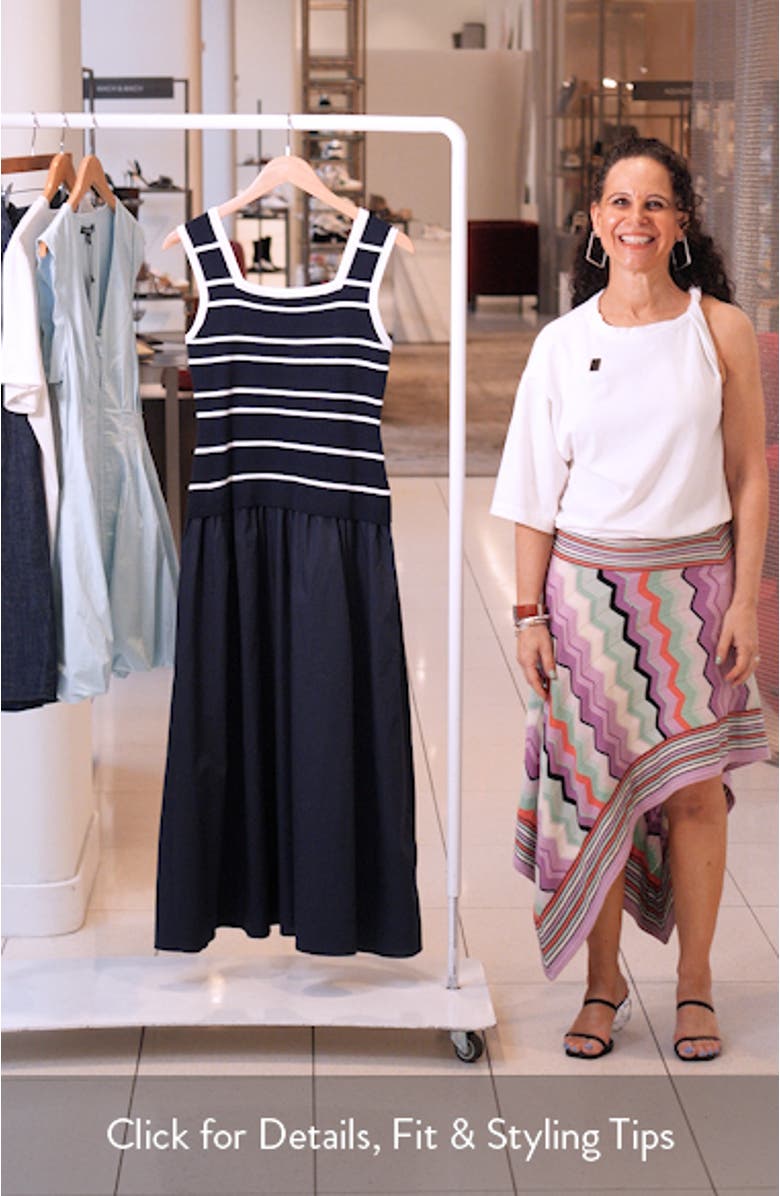 Mixed Media Sleeveless Midi Dress, sales video thumbnail